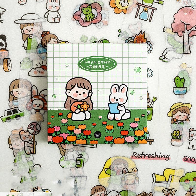 Sticker Sheets - Cute Character Sticker Sheets - Spring (60 Stickers)