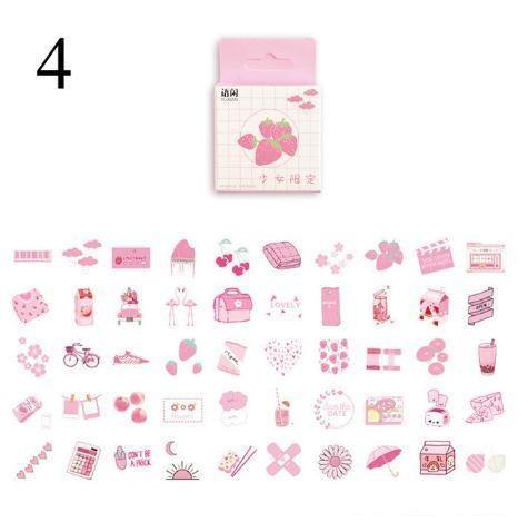 Sticker Flakes - Cute Decorative Stickers - Pink