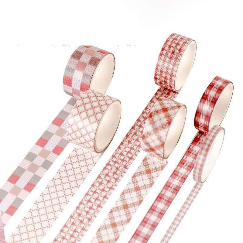 Decorative Tape - Washi Tape Set - Grid Control Series - Red