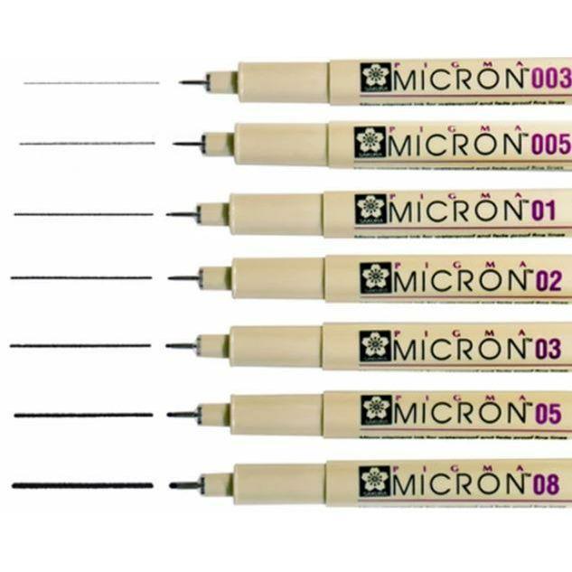Fineliner Pens - Sakura Pigma Micron Fineliner Pen Set -
