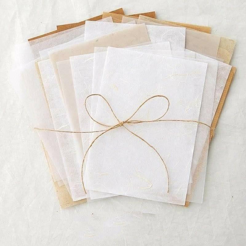 Decorative Papers - Handmade-Style Textured White and Beige Paper - Blank