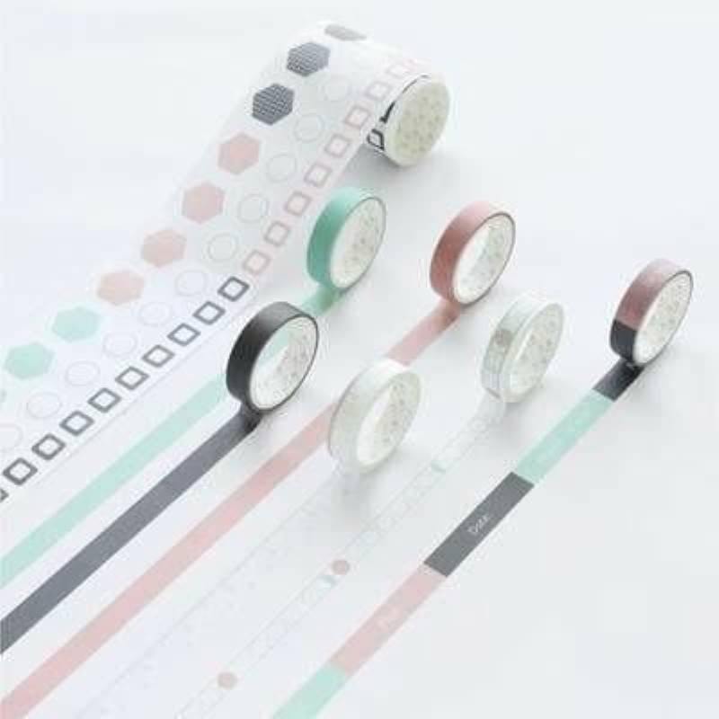 Decorative Tape - Pastel Washi Tape Set - Geometric patterns