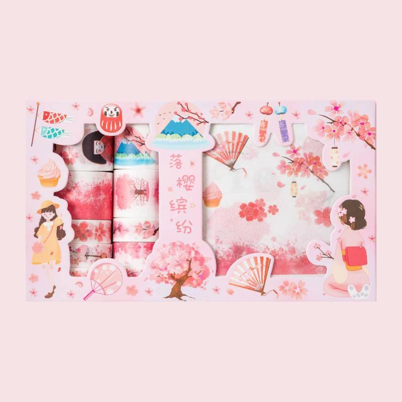 Decorative Stickers - Creative Sticker and Washi Tape Set - Cherry Blossoms
