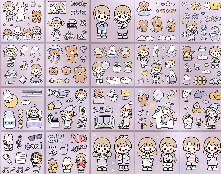 Cute sticker sheets by SqueakyToybox on DeviantArt