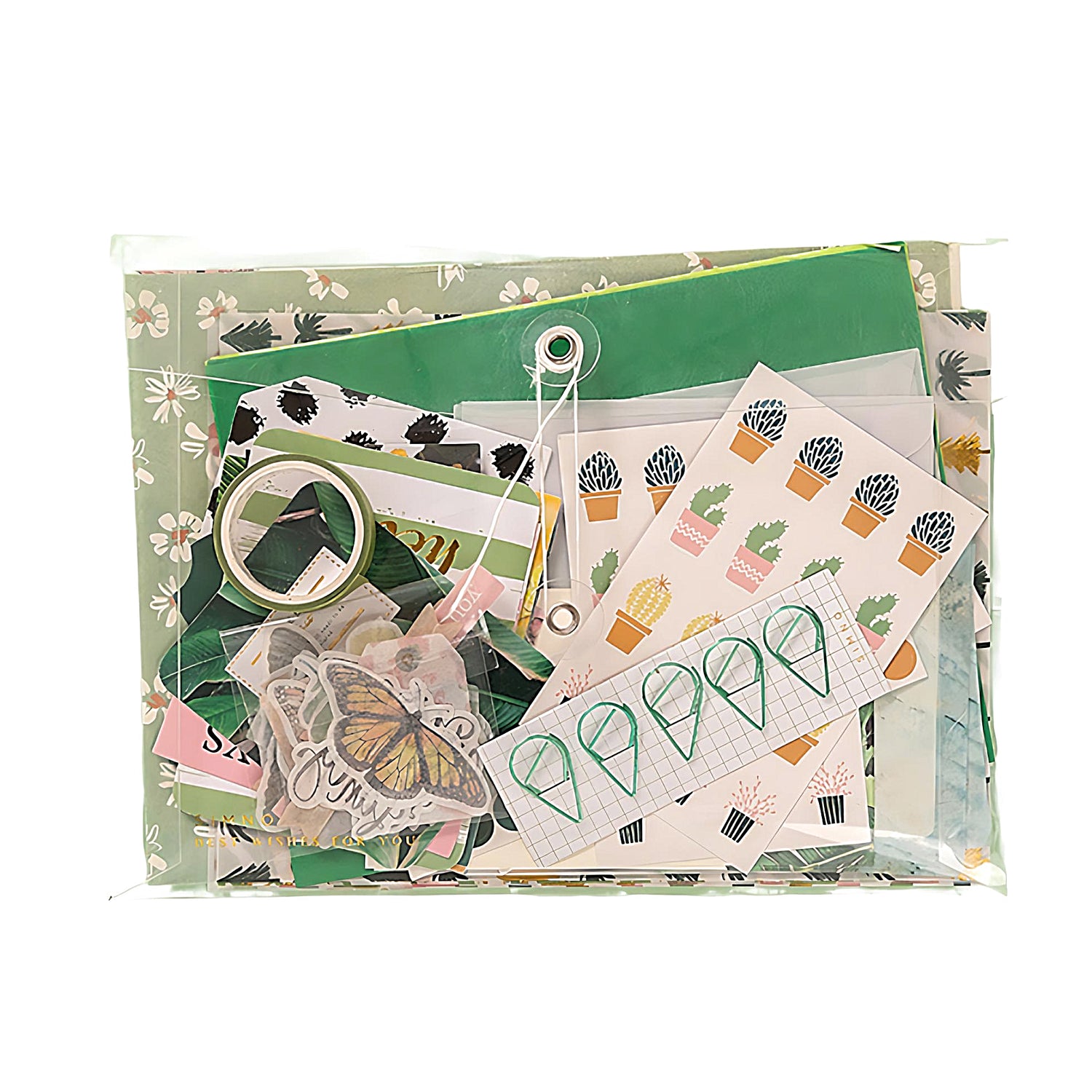 a green decorative paper set 