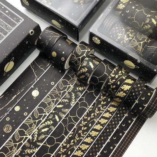 Decorative Tape - Golden Washi Tape Set - Black