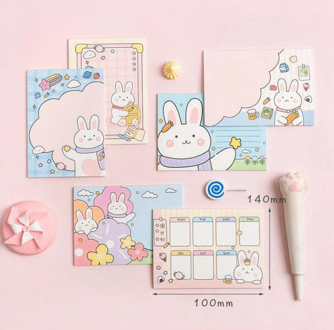 Sticky Notes - Large Sticky Notes - Cute Bunny -