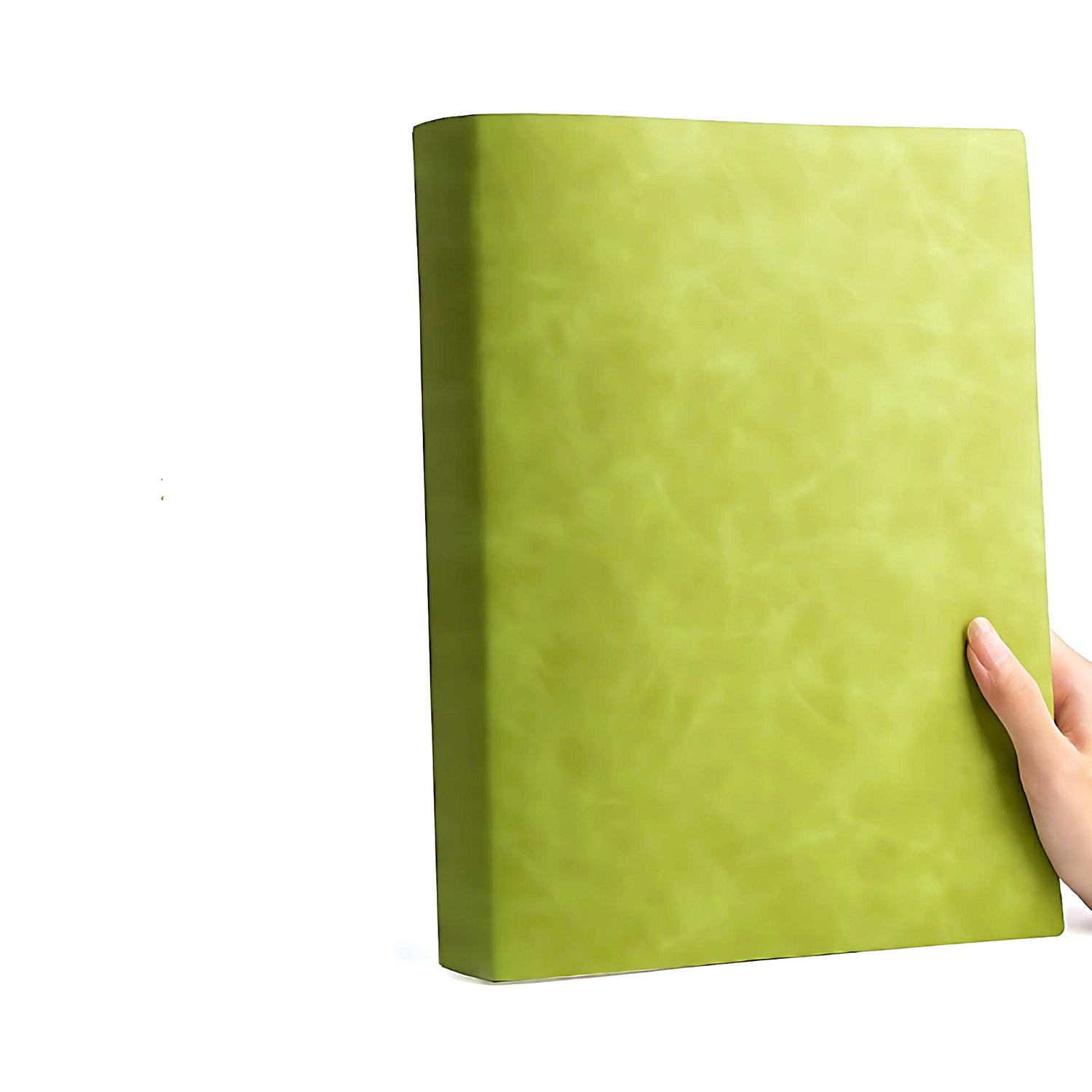 a thick notebook of green color