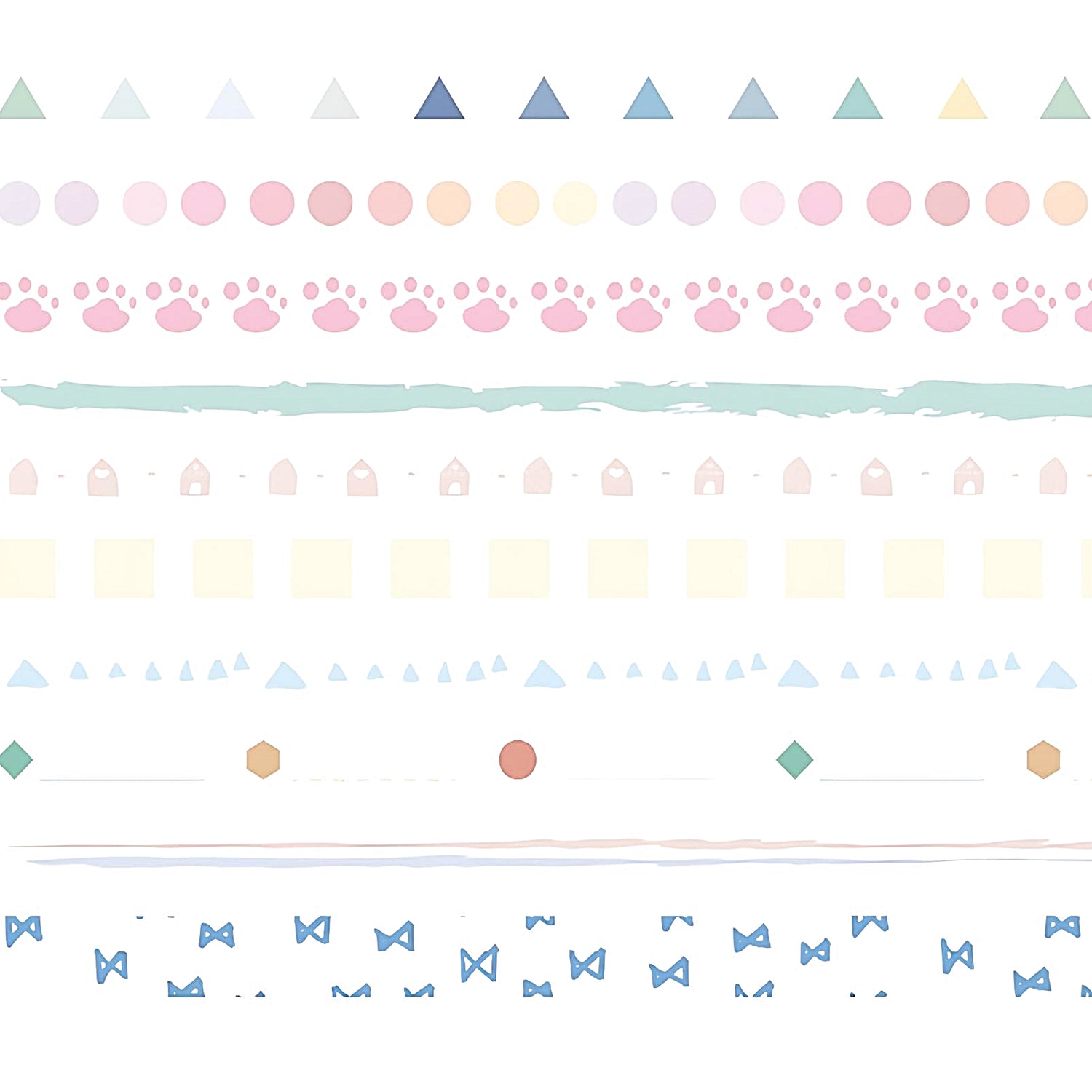 a thin washi tape set in pastel colors