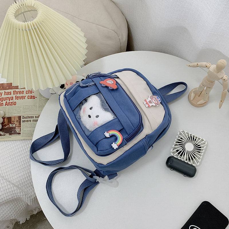 Backpacks - Small Kawaii Backpack - Cat Plush - Blue / Backpack