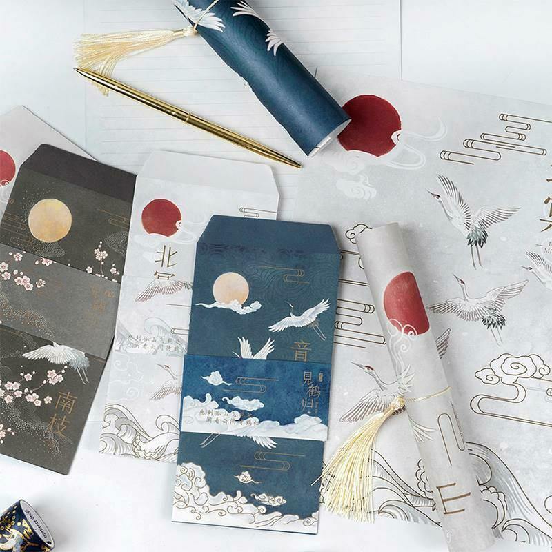Letter Paper - Letter Paper and Envelope Set - Antique Japanese Style -