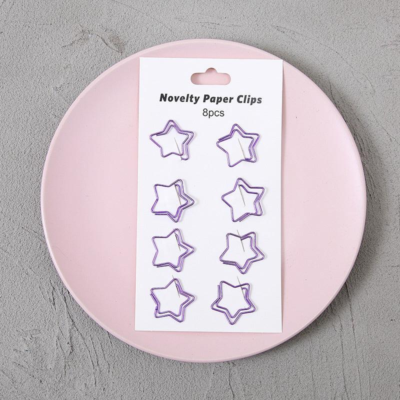Paper Clips - Cute Paper Clips - Purple stars
