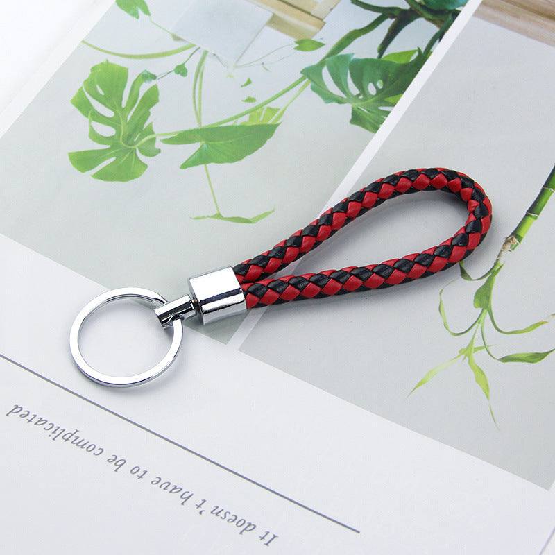 Keychain Wristlet - Keychain Wristlet - Faux Leather - Black&Red